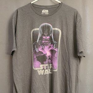 Star Wars Mens T-Shirt Retro Styled Light Saber Darth Vader Puppet Hand 2XL